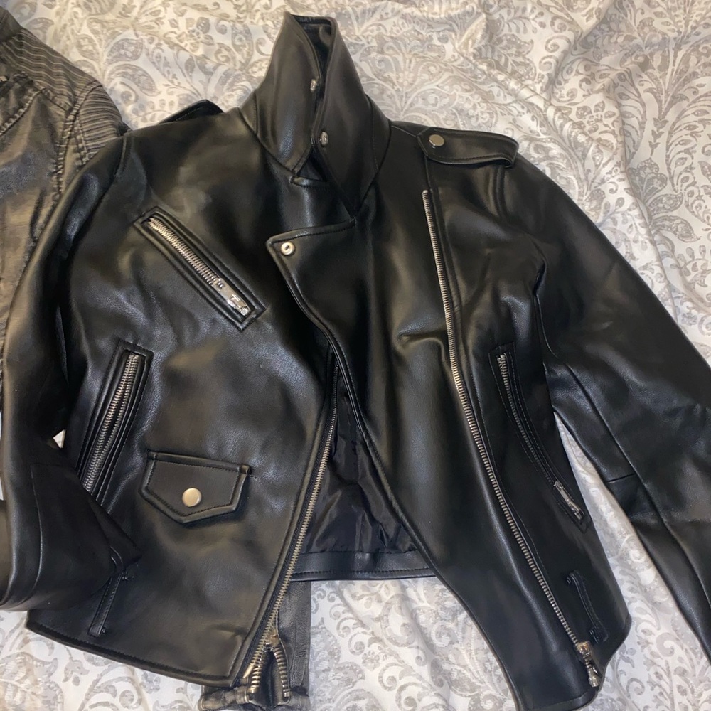 Black Zara leather jacket